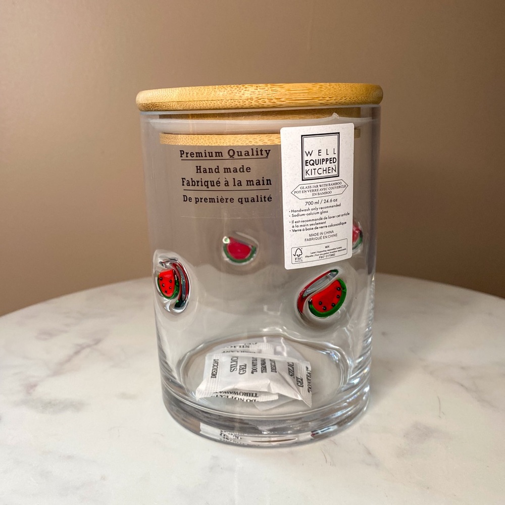 NWT Well Equipped Kitchen Watermelon Icon Glass Canister 🍉